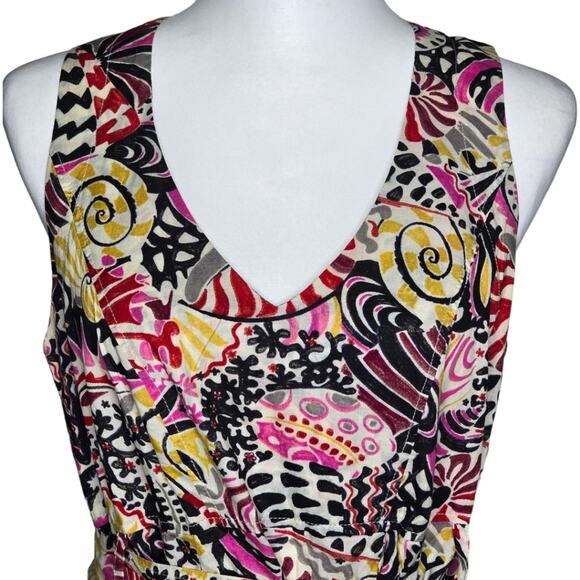 Irene Van Ryb Sea Shell Coral Print Cotton Midi Dress Size French Size 40/US 8 - Picture 3 of 11